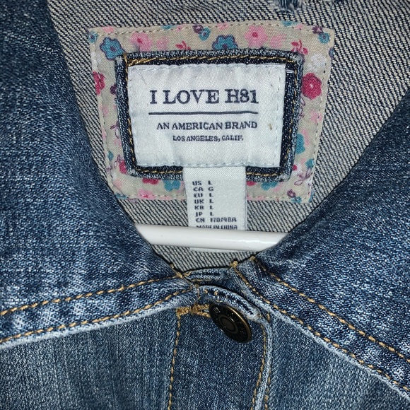 Cropped blue jean jacket size large - Picture 2 of 4